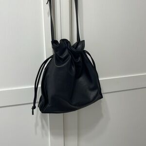 Loewe Flamenco Crossbody Messenger Bag in Black Lambskin Leather